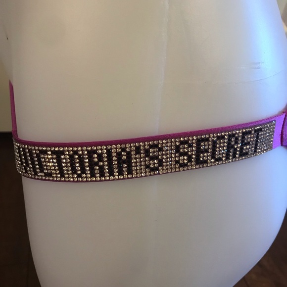 Victoria’s Secret Pinkish Purple Rhinestone Straps 34DD. Bottom size Small - Picture 6 of 13
